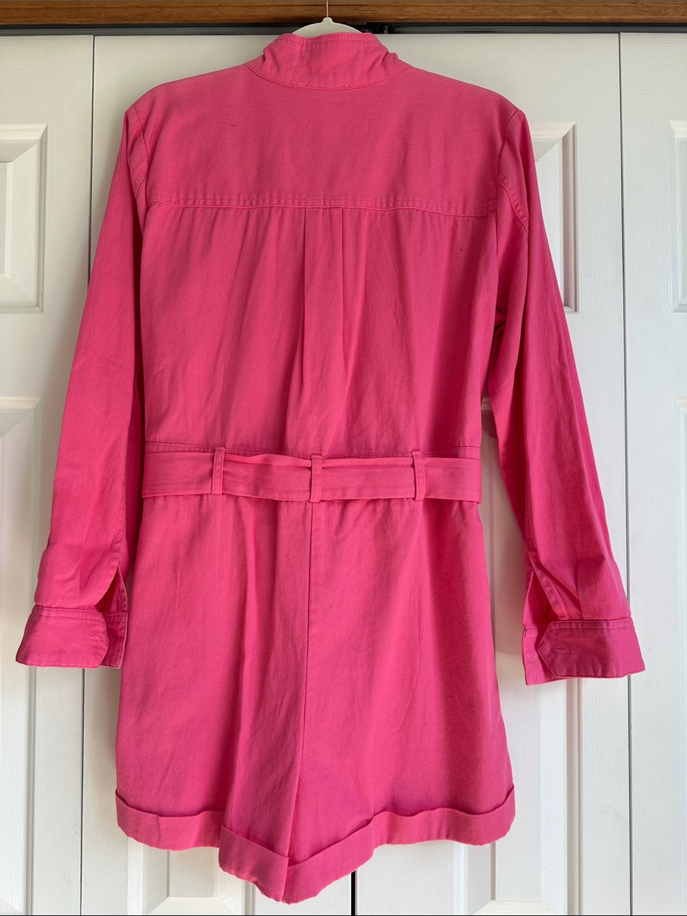 NWT Express x Rocky Barnes  Pink Utility Romper Long Sleeve Belted Size Medium - Picture 6 of 11
